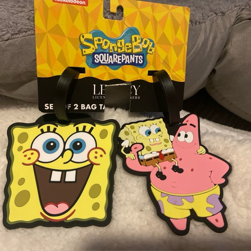 NEW Spongebob Squarepants & Patrick Set Of 2 Luggage Tags Nickelodeon Legacy